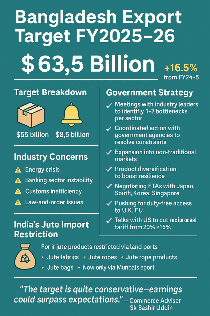 Bangladesh sets $63.5bn export target for FY2025-26 - Just Energy News